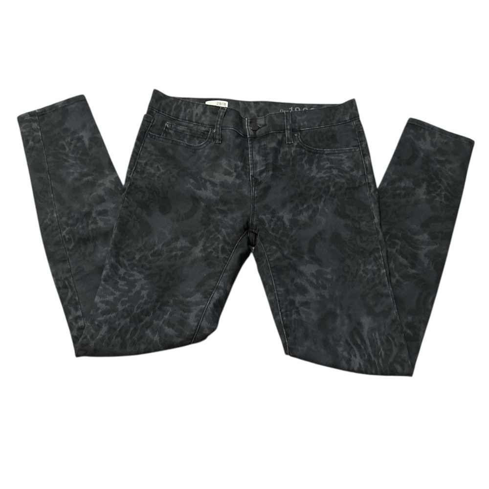 Gap 1969 Women’s Black Leopard Skinny Legging Jeans